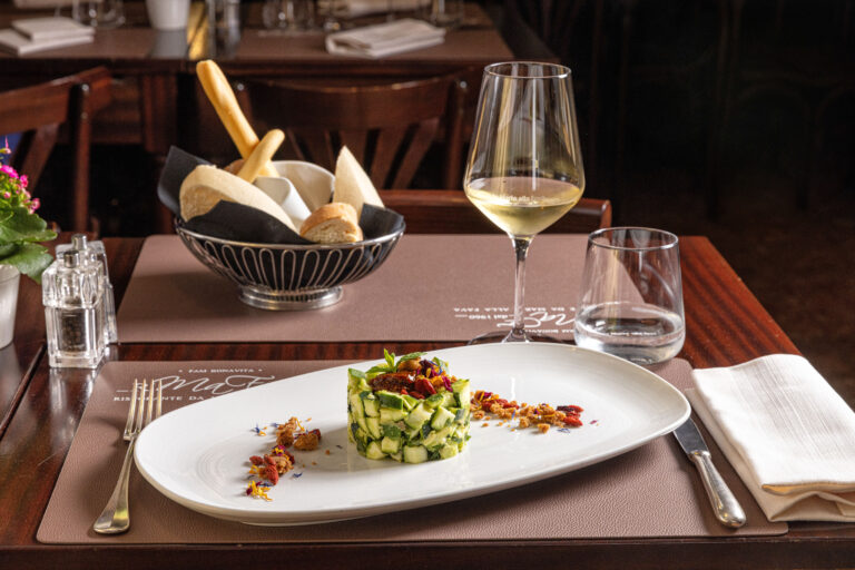 Tartare di zucchine al ristorante Da Mario alla Fava